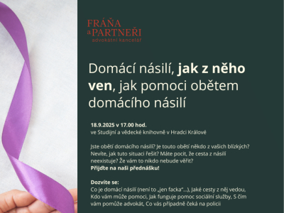 Přednáška o domácím násilí a pozvánka na Týdny pro duševní zdraví