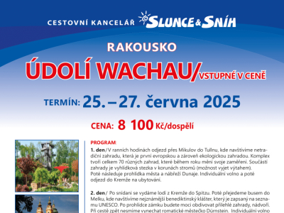 Poznávací zájezd Údolí Wachau